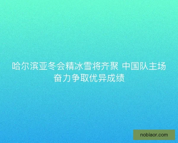 哈尔滨亚冬会精冰雪将齐聚 中国队主场奋力争取优异成绩